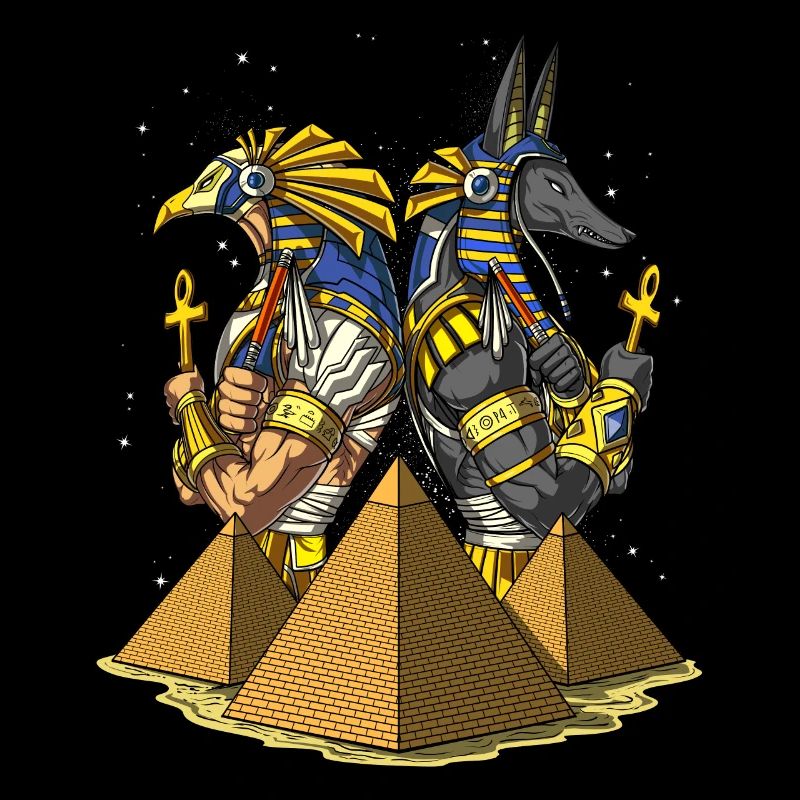 Anubis Ra Egyptian Gods Ancient Pyramids Mythology
