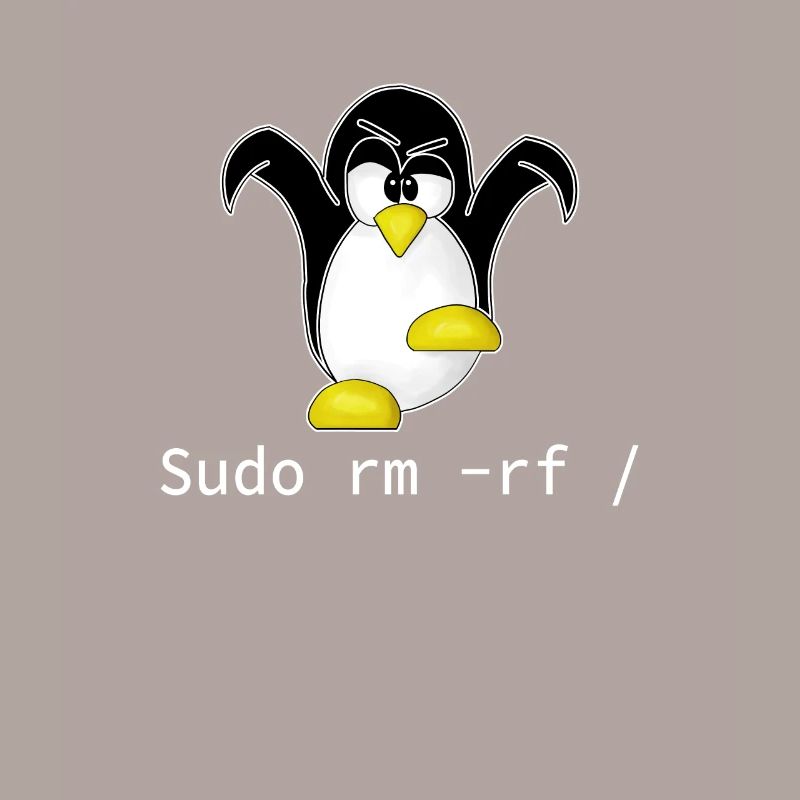 Tux Linux Pinguin Sudo Rm Rf | Computerfreak Hacke