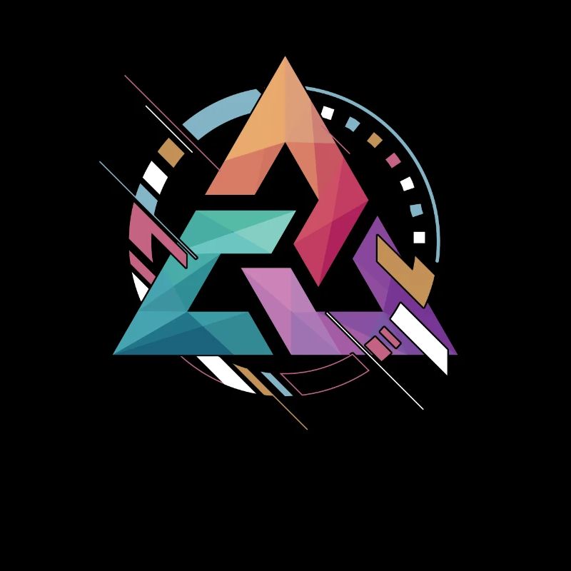 Triangle Abstract Avec Trois Bordures Cadeau