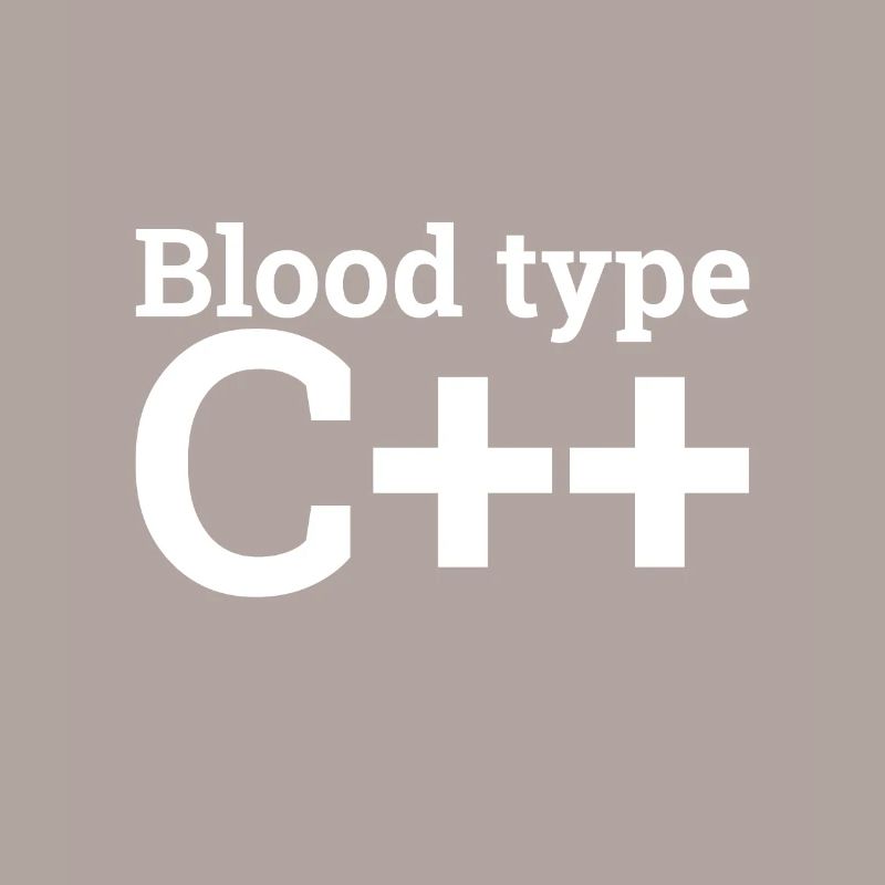 "Blood type C++" | Programmer, Programmierer