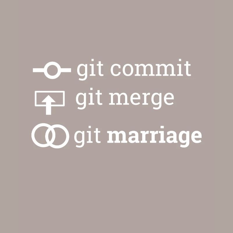 "git commit git merge git marriage" | Programmer