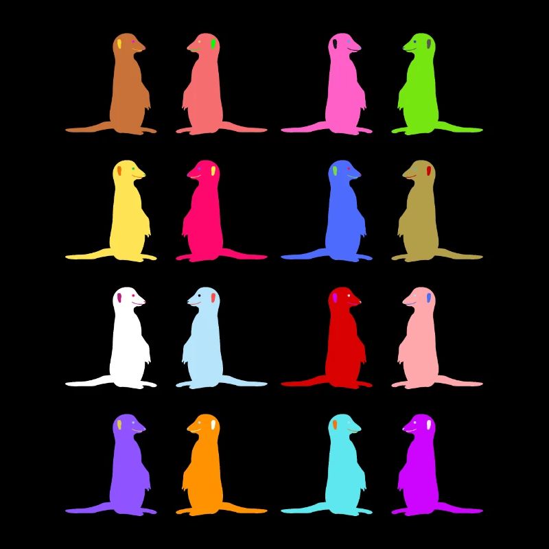 Erdmännchen buntes Retro Design