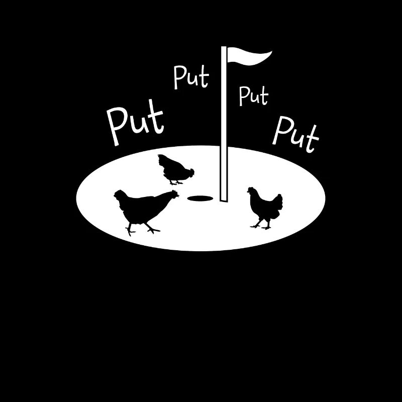 Golf Putter Golfplatz Golffahne Hühner Put