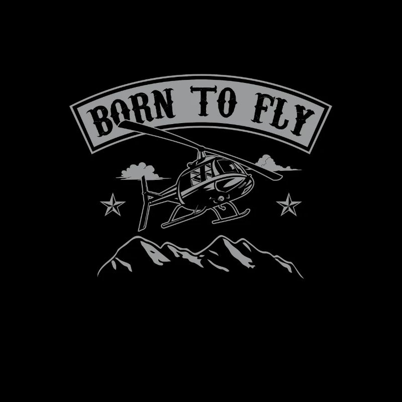 Born To Fly Helicopter Pilot Mountains Gift