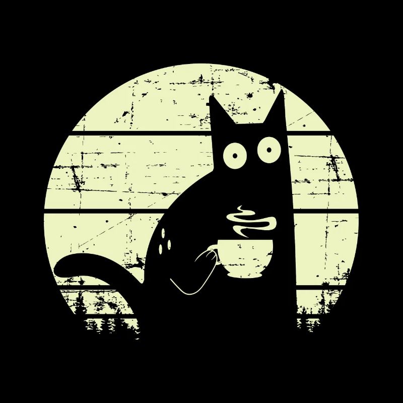 Chat de café rétro chat café