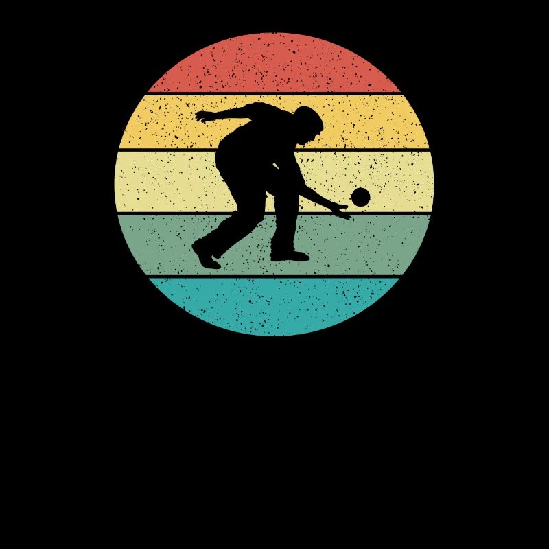 Retro Vintage Boccia Boule Petanque Player