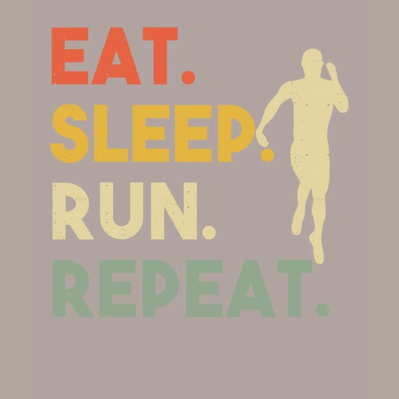 Eat Sleep Run Repeat Retro Runner Training Outdoor