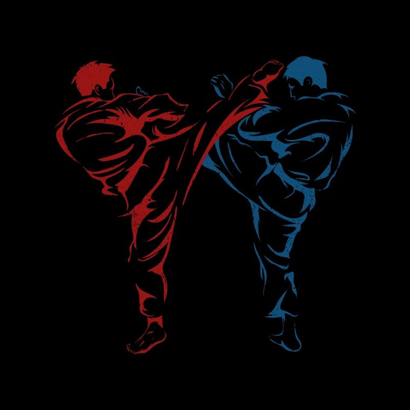 Karate Kämpfer Schwarzgurt Karate Kick