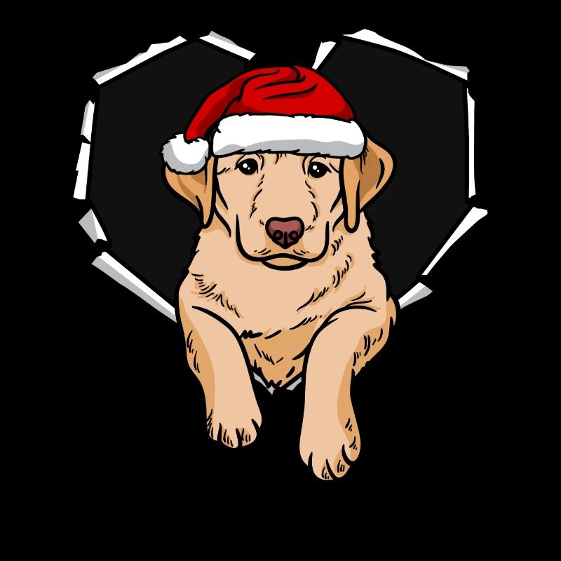 Labrador Crack Torn Hole Christmas Cap Heart