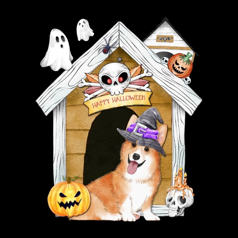 Halloween Corgi Hund Hexe