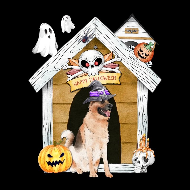 Halloween Deutscher Schäferhund Hexe