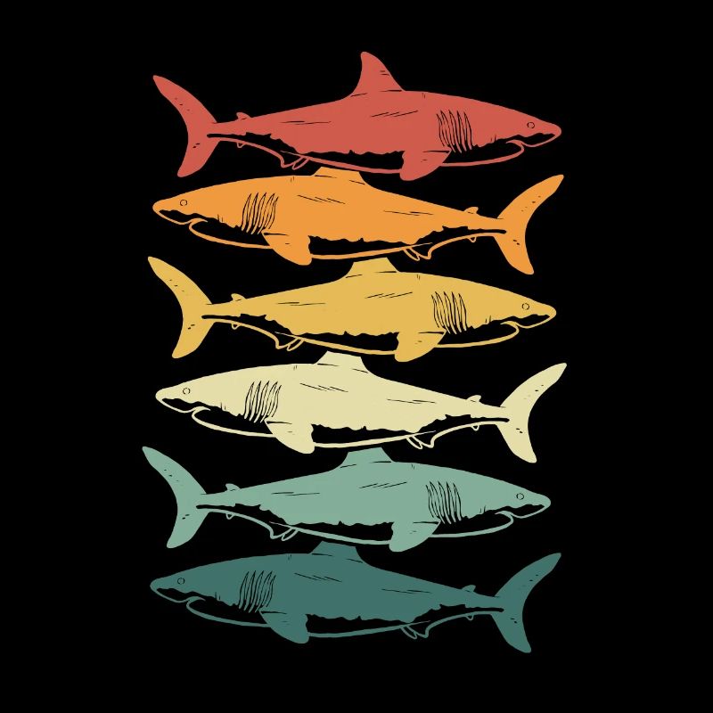 Beaucoup de requins rétro vintage