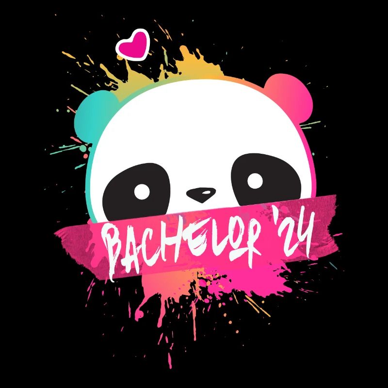 Bachelor '24 Motto mit Panda - Uni Abschluss 2024