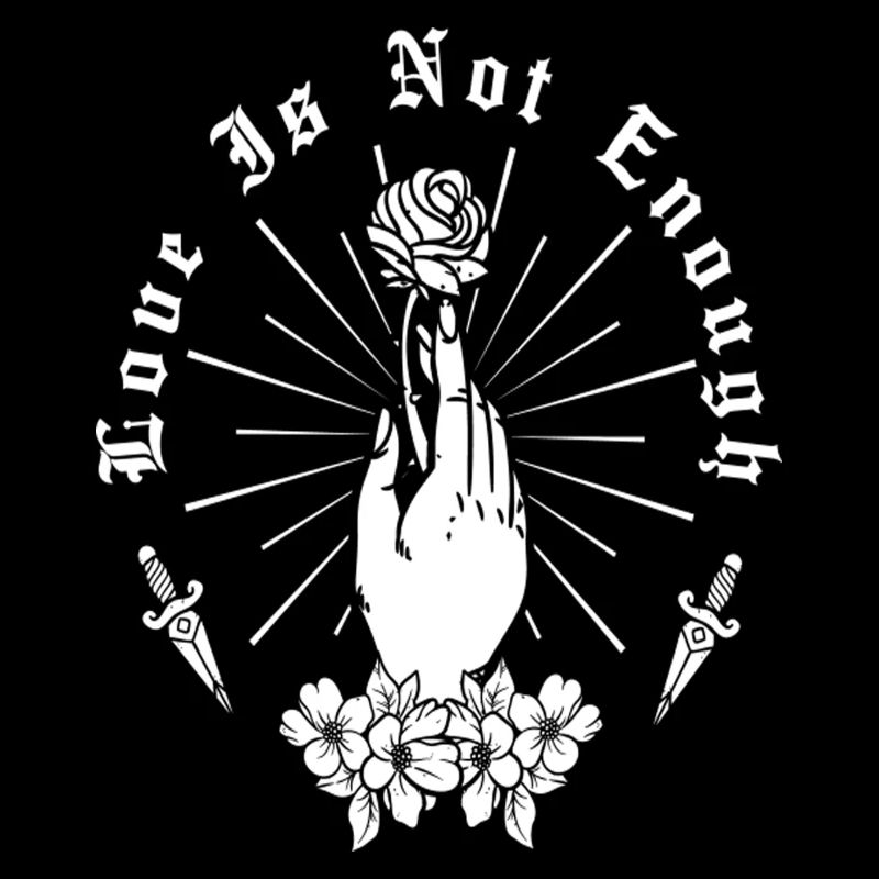 L’amour ne suffit pas main rose et poignard
