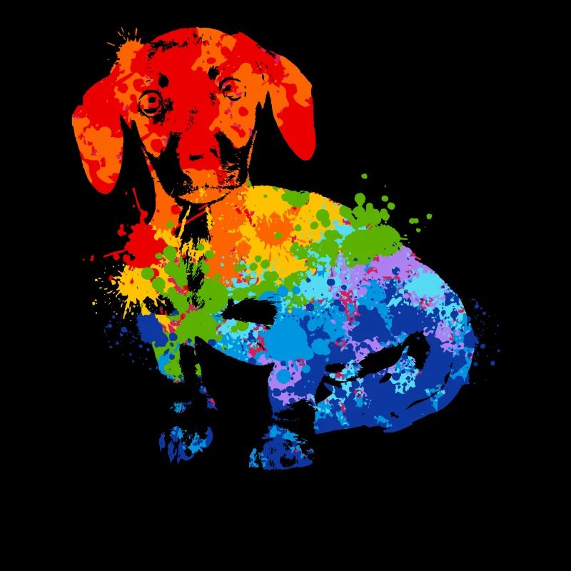 Farbspritzer Dackel Bunter Hund