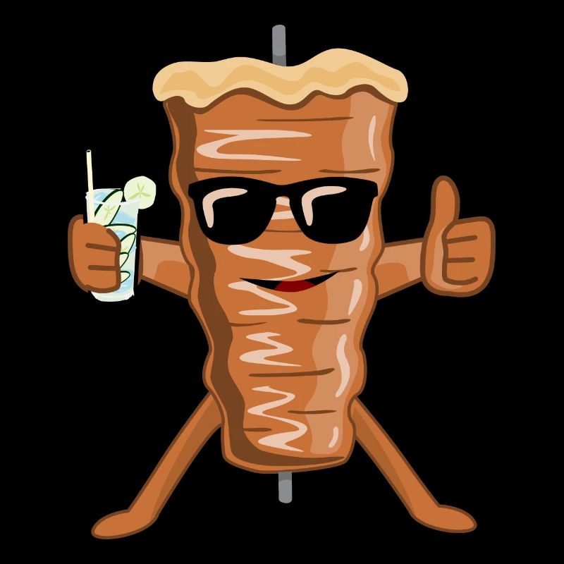 Doner kebab avec lunettes de soleil brochette kebab