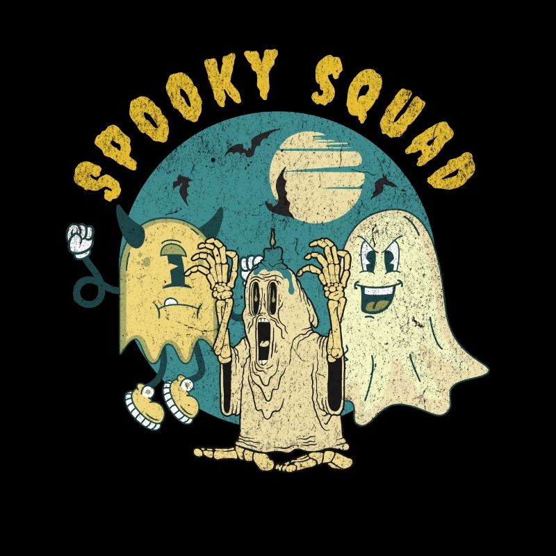 Spooky Squad Halloween Retro Mascot