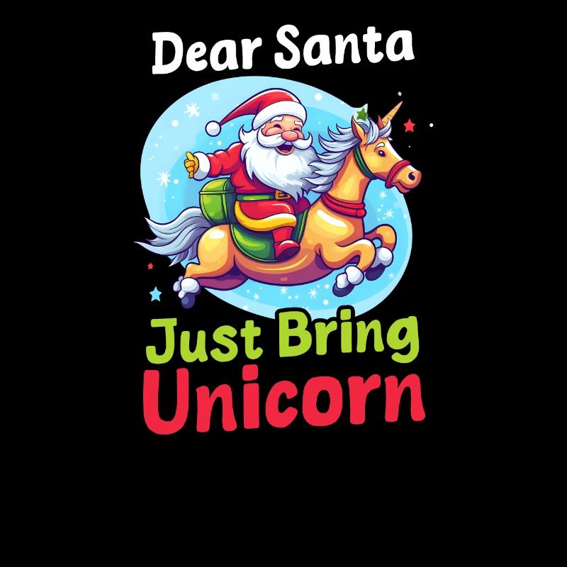 Weihnachten Einhorn Weihnachtsmann Bring einfach Einhorn
