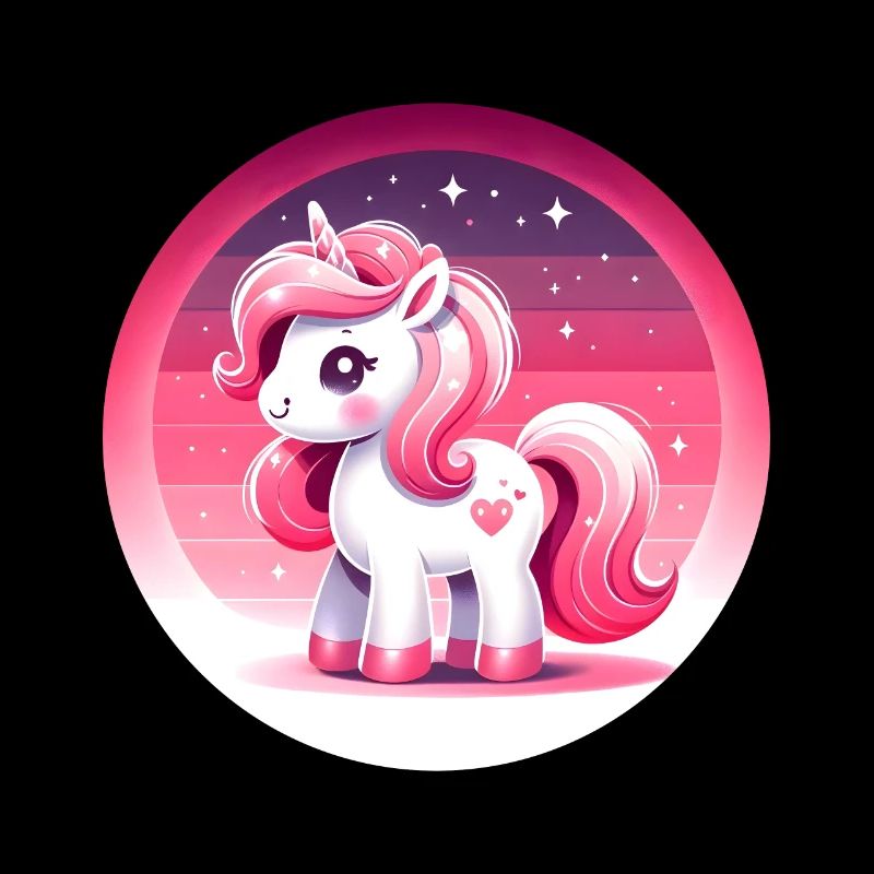 Licorne dans le style comique rose