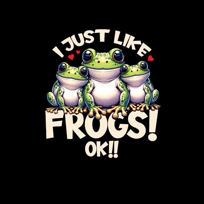 Three cartoon frogs