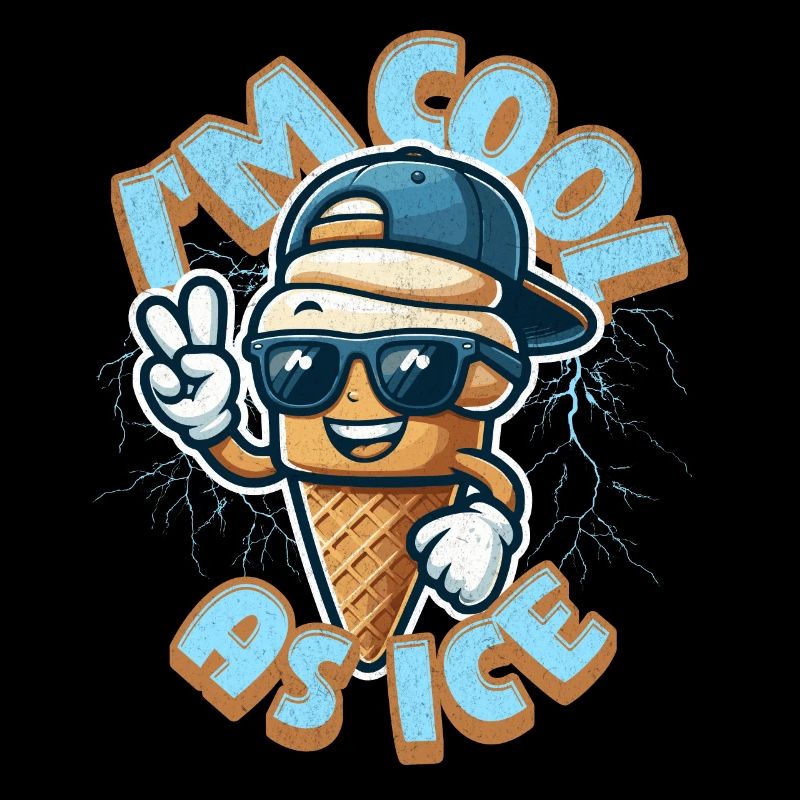 Ich bin cool wie Eis - süßes Kawaii Eiscreme-Maskottchen