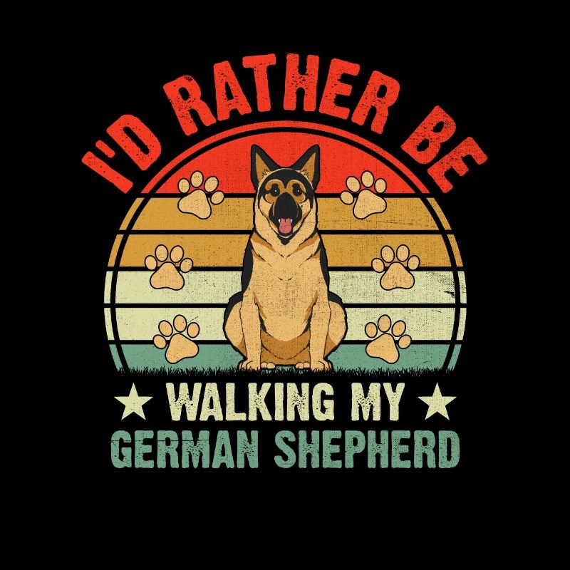 I'd Rather Be Walking My German Shepherd GSD Dog L