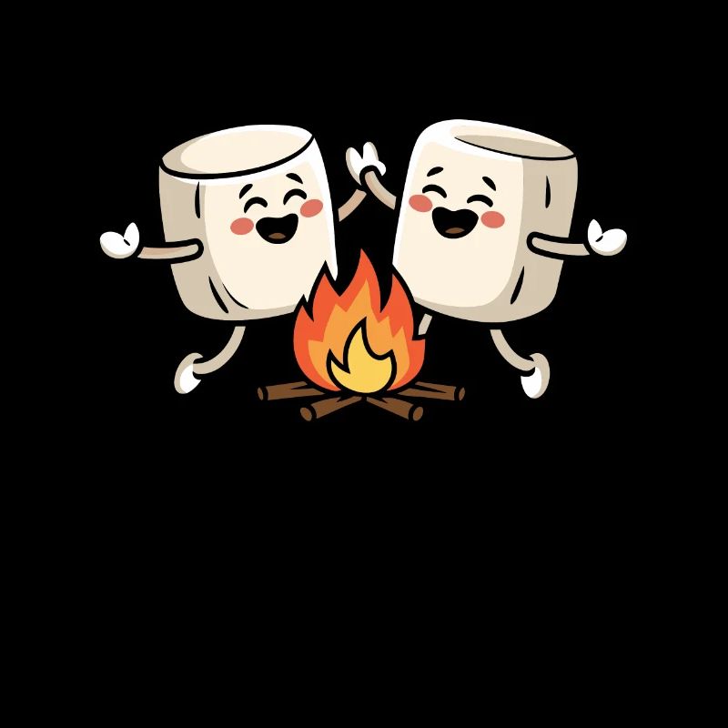 Joy at the campfire marshmallow