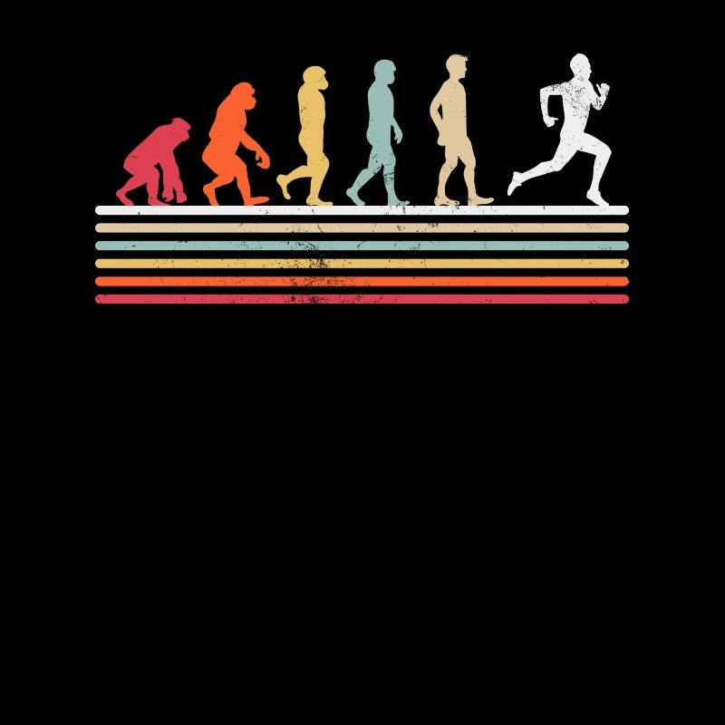 Laufen Evolution Retro Läufer Marathonläufer Lustig