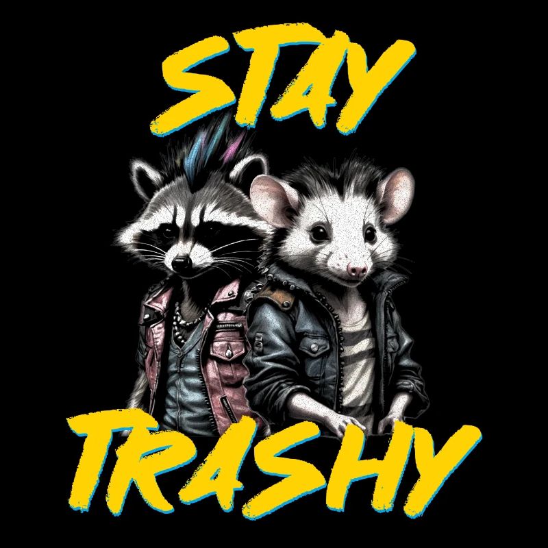 Bleib Trashig Lustiger Biker Opossum Sarkastischer