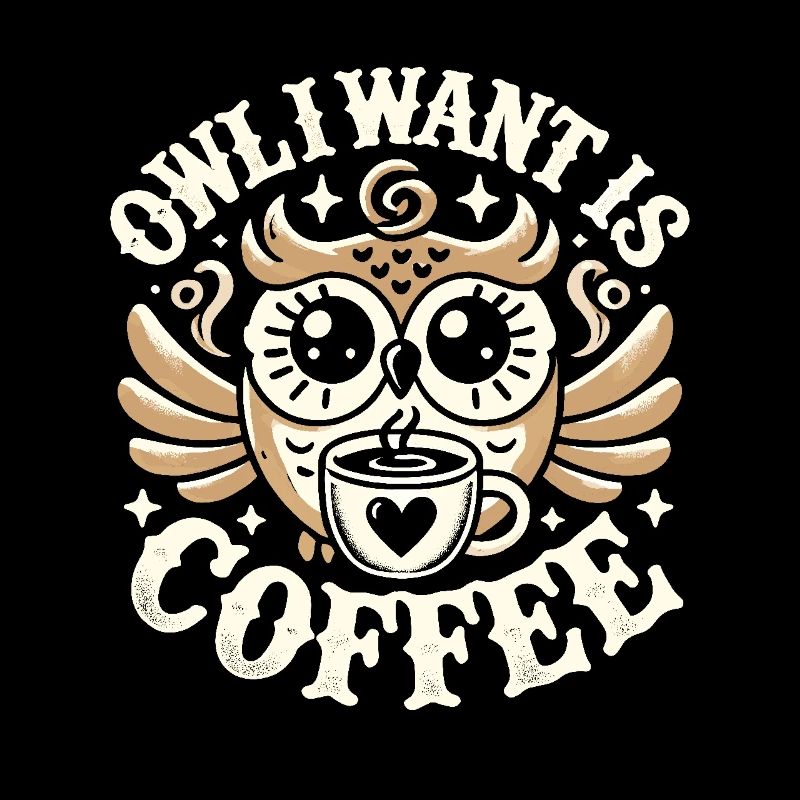 Eule Ich will Kaffee