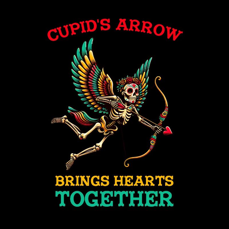 La flèche de Cupidon rassemble les cœurs Coloré