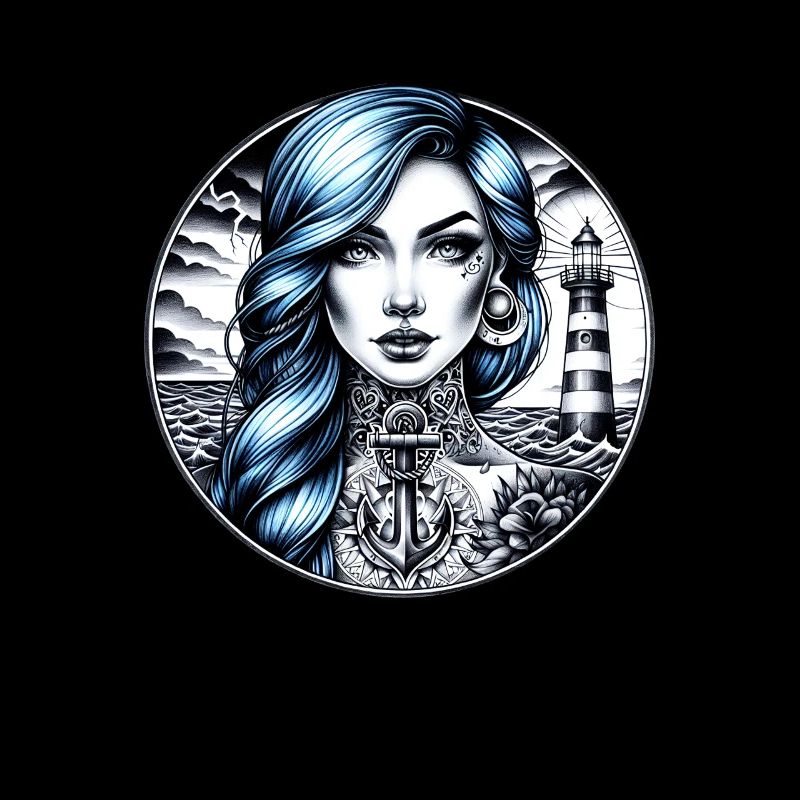 Hoffnung Tattoo Design mit Anker Retro Maritim