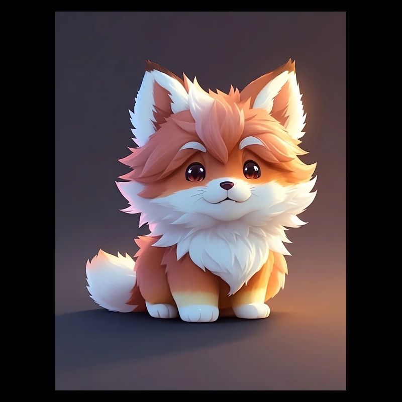 Chibi Kitsune Ein süßes Anime Fuchs-Design