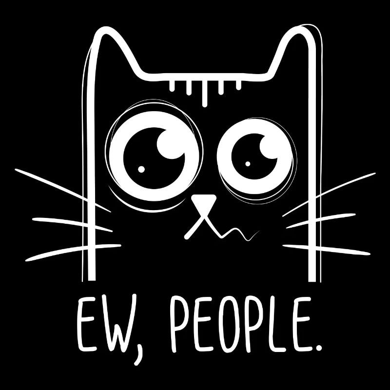 Black Cat Ew People Funny Cat Lover