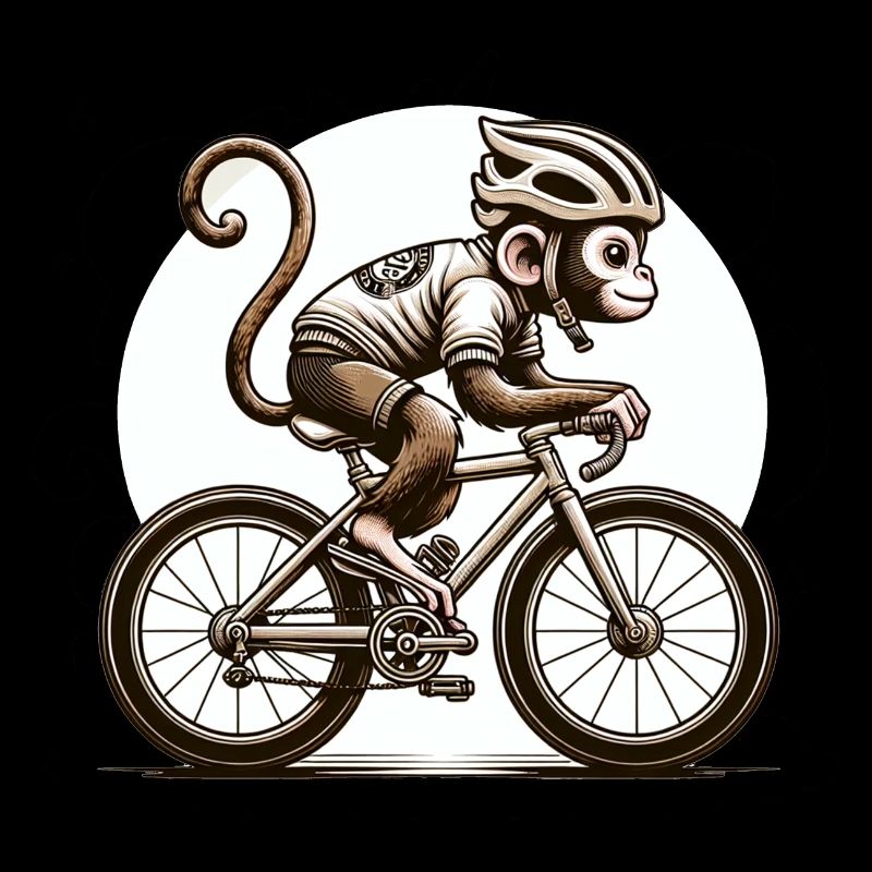 Singe cycliste mignon