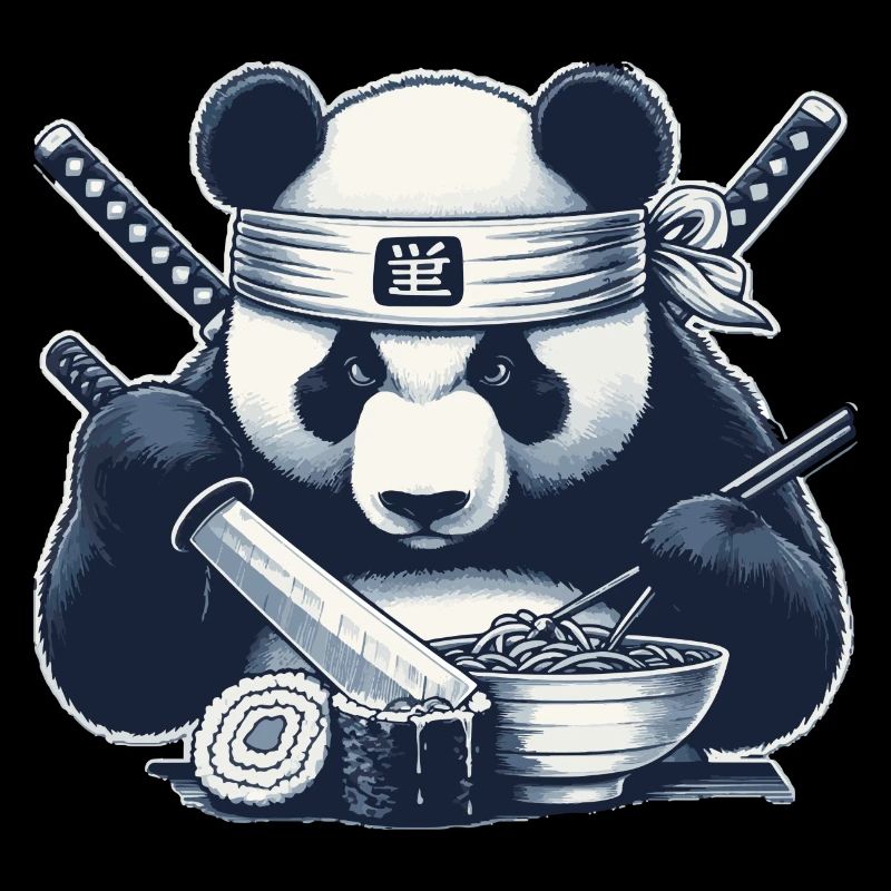 Sushi Panda Samurai Anime Japan Geschenk