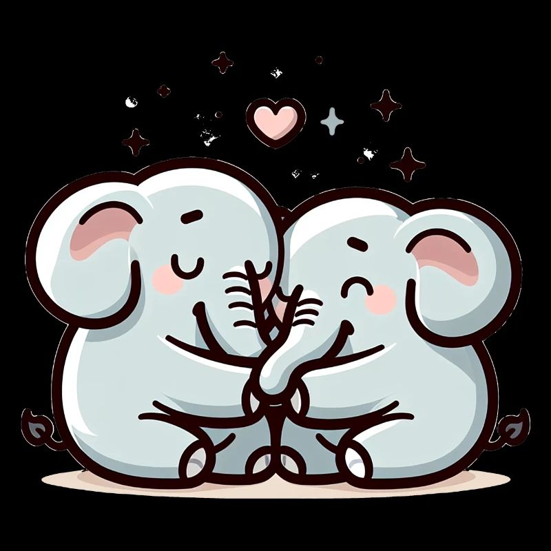 Two Elephants In Love