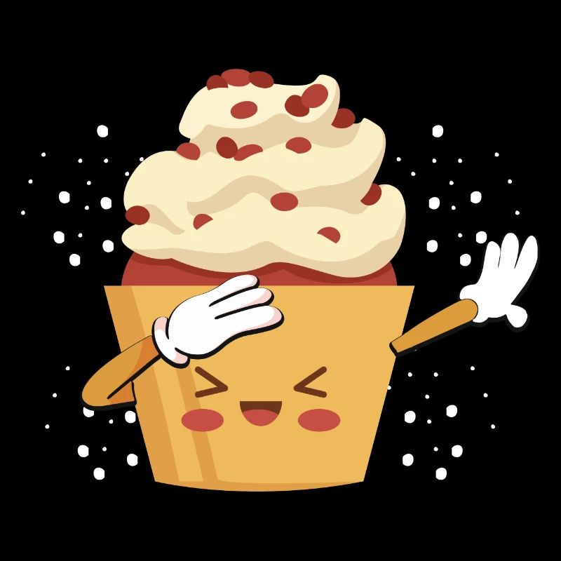 Pastry Chef Baking Kids Cute Dabbing Cupcake
