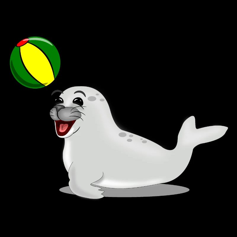 Lachende Robbe mit Ball