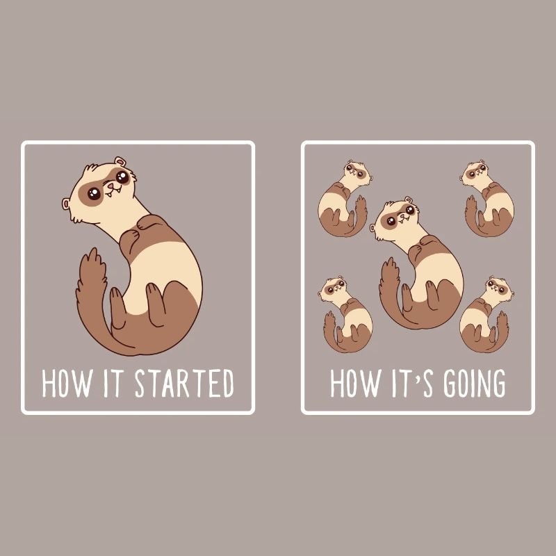 How It Started How It's Going Funny Cute Weasel Fe