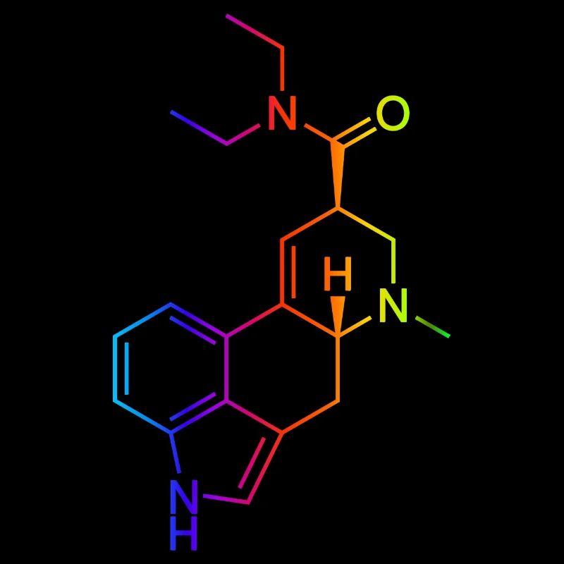 LSD Molecule Colored