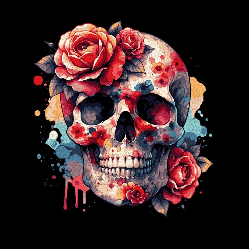 tête de mort fleur