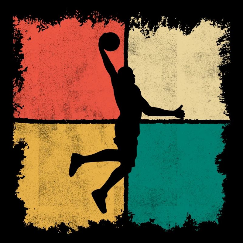 Dunking Basketteur Joueur basketteur Rétro