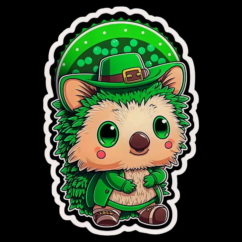 Hérisson costume st patrick kawaii drôle