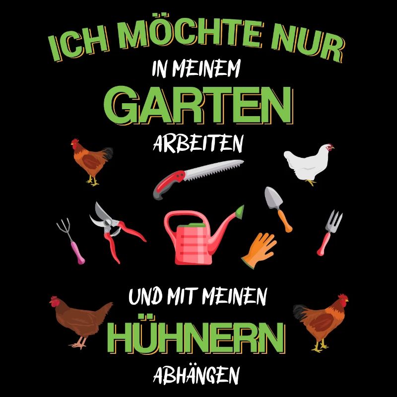Garten Gärtner Gartenarbeit Hühner Geschenkidee