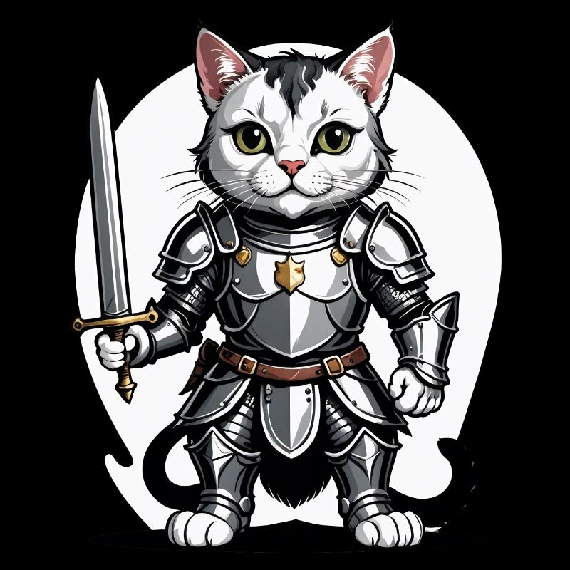 Cat Ritter Knight Katze Geschenk Mittelalter