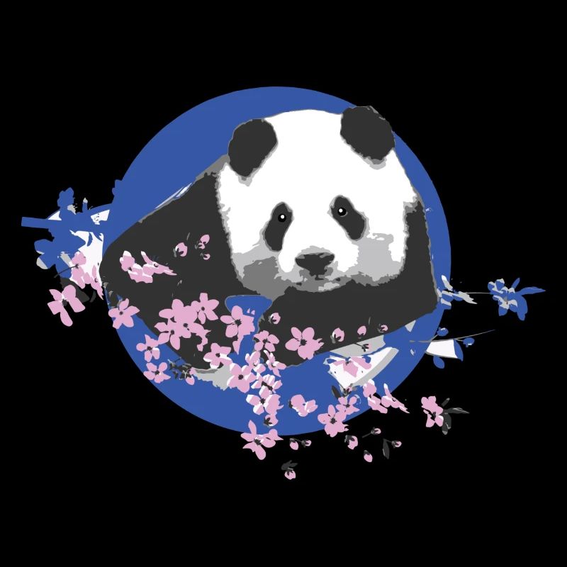 Panda,Panda Ours,Coloré,Graffiti,Fleur de Cerisier