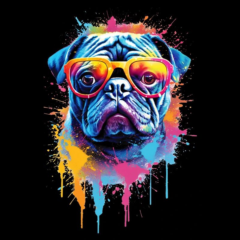 Buntes Mopshund-Design