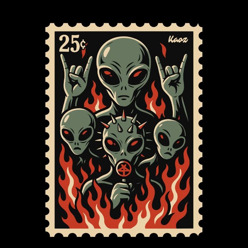 Extraterrestres avec masque et feu