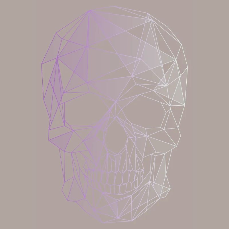 skull purple gothic aesthetic wave low poly